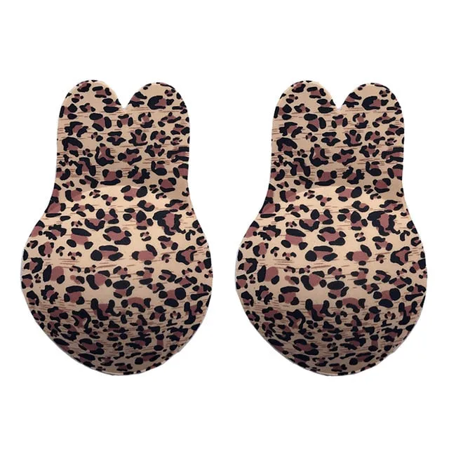 1 Pair Silicone Adhesive Women Invisible Push Up Bras Nipple Cover Breast Pasties Reusable Lift Up Tape Rabbit Bra Strapless Bra