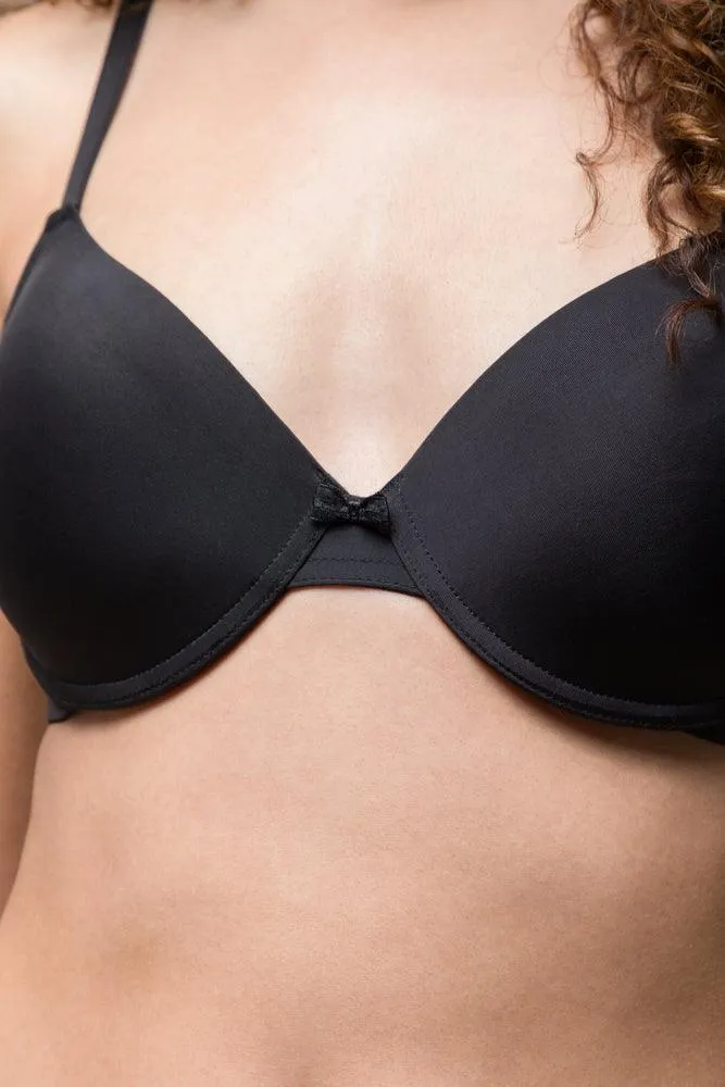 2 Pack T-Shirt Bras Black & Natural