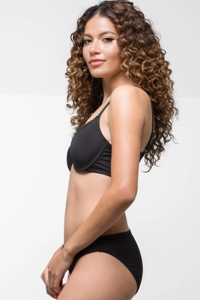 2 Pack T-Shirt Bras Black & Natural