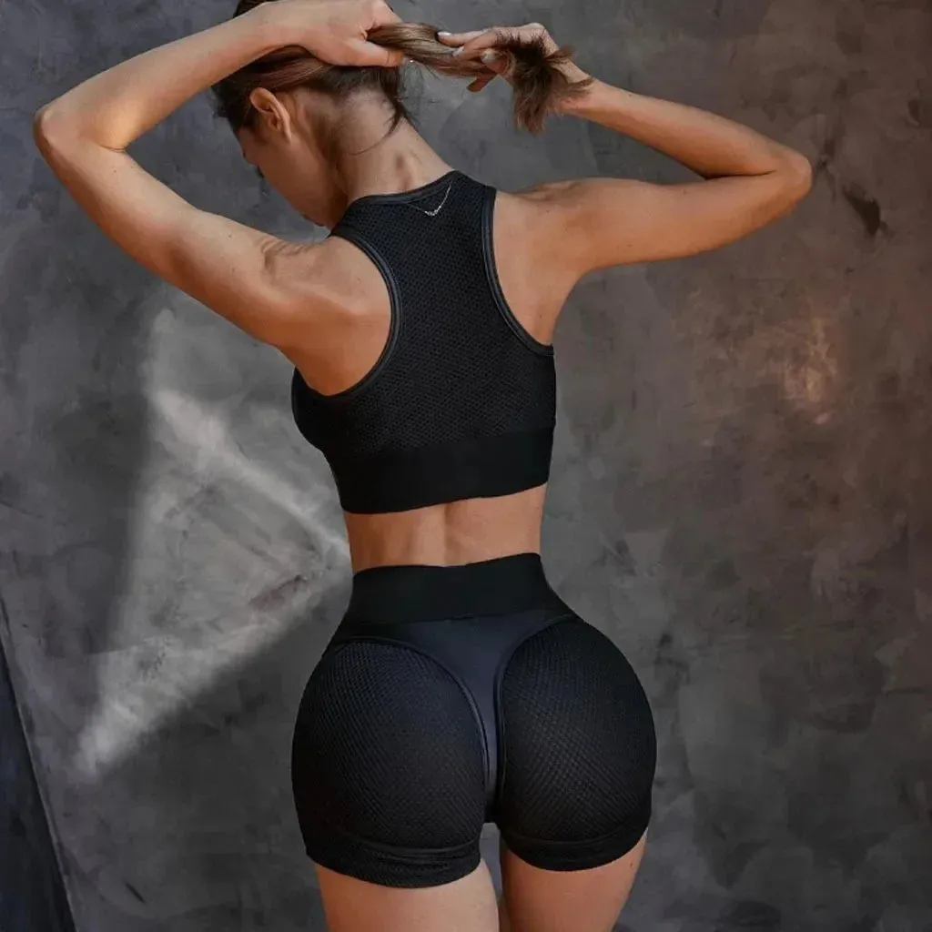 2024 Sexy Mesh Booty Shorts Set