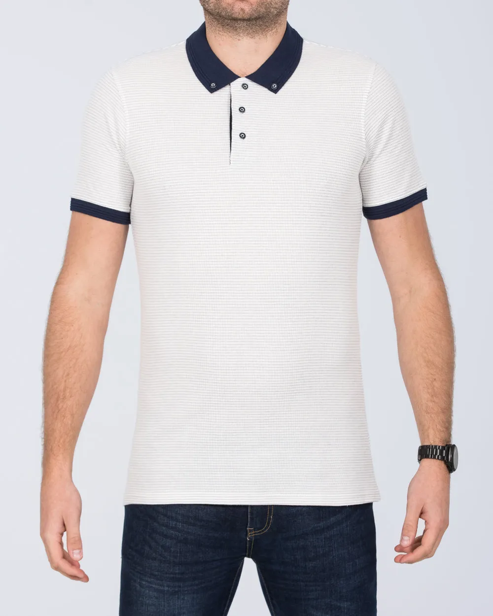 2t Finner Slim Fit Tall Polo Shirt (off white)