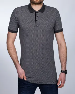 2t Slim Fit Patterned Tall Polo Shirt (charcoal)