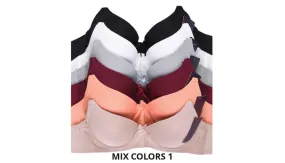 6 Pack: Mechaly Premium Styles Women's Full Cup Plain Bra Set - Ships Next Day!