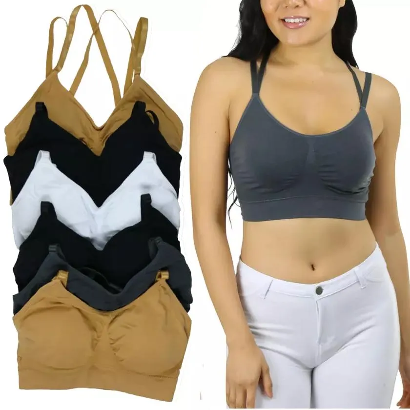 6-Pack: Women's Seamless Everyday Bra with Cross Back