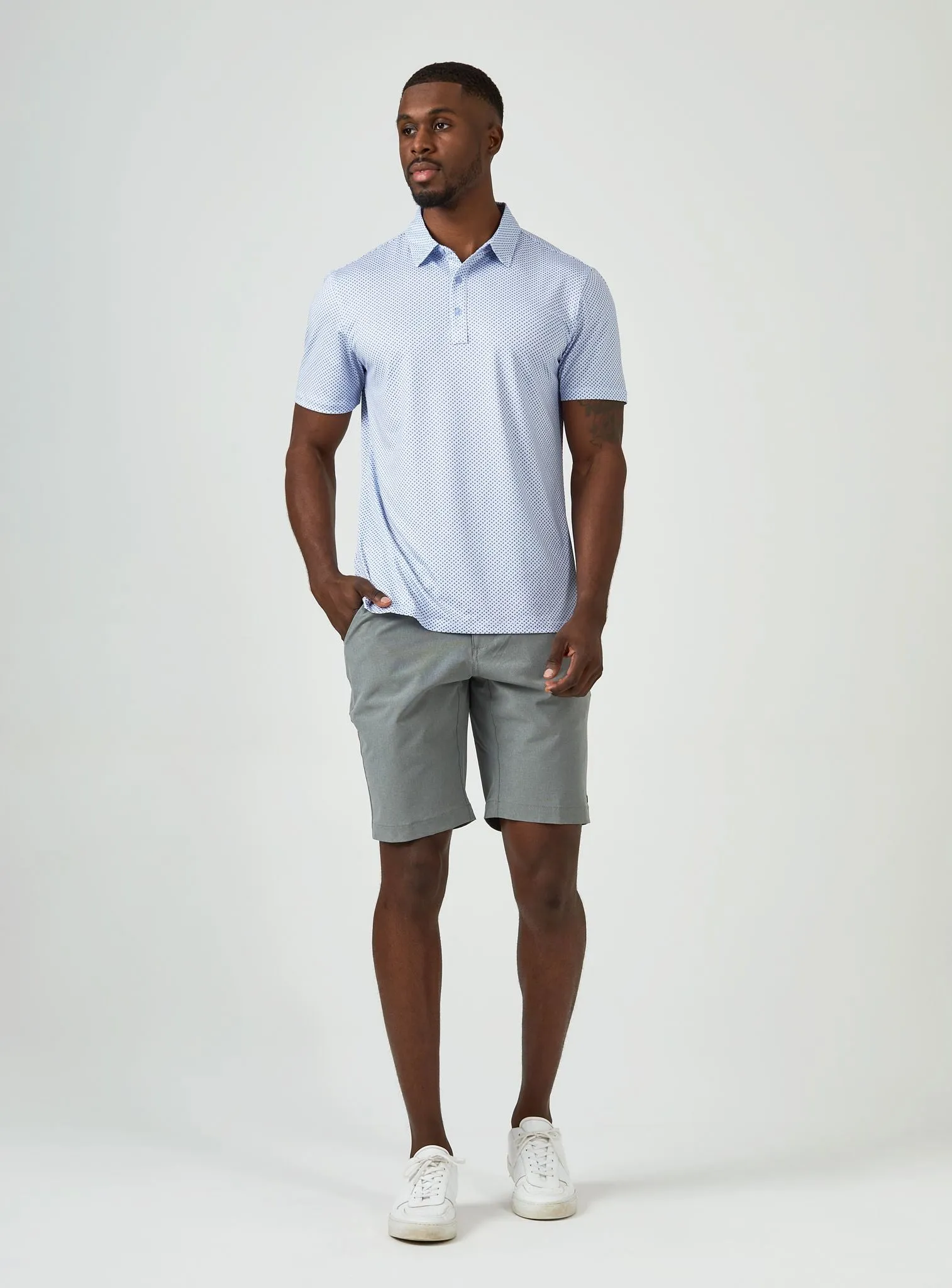7 Diamonds Qena Polo In Steel Blue