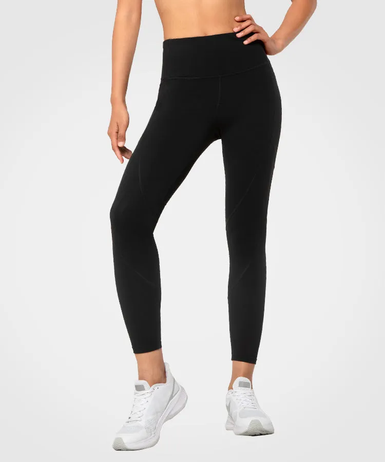 7/8 Echo High-waisted Side pocket Strip Running Leggings 24"| Women's High Support Leggings
