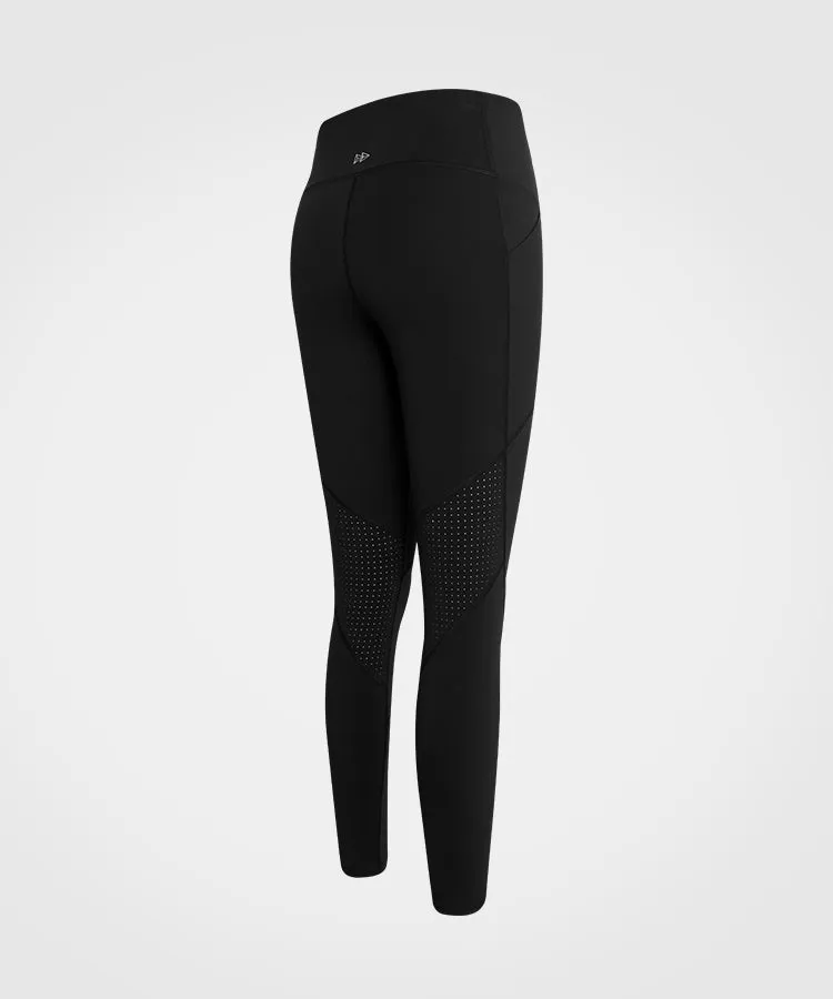 7/8 Echo High-waisted Side pocket Strip Running Leggings 24"| Women's High Support Leggings