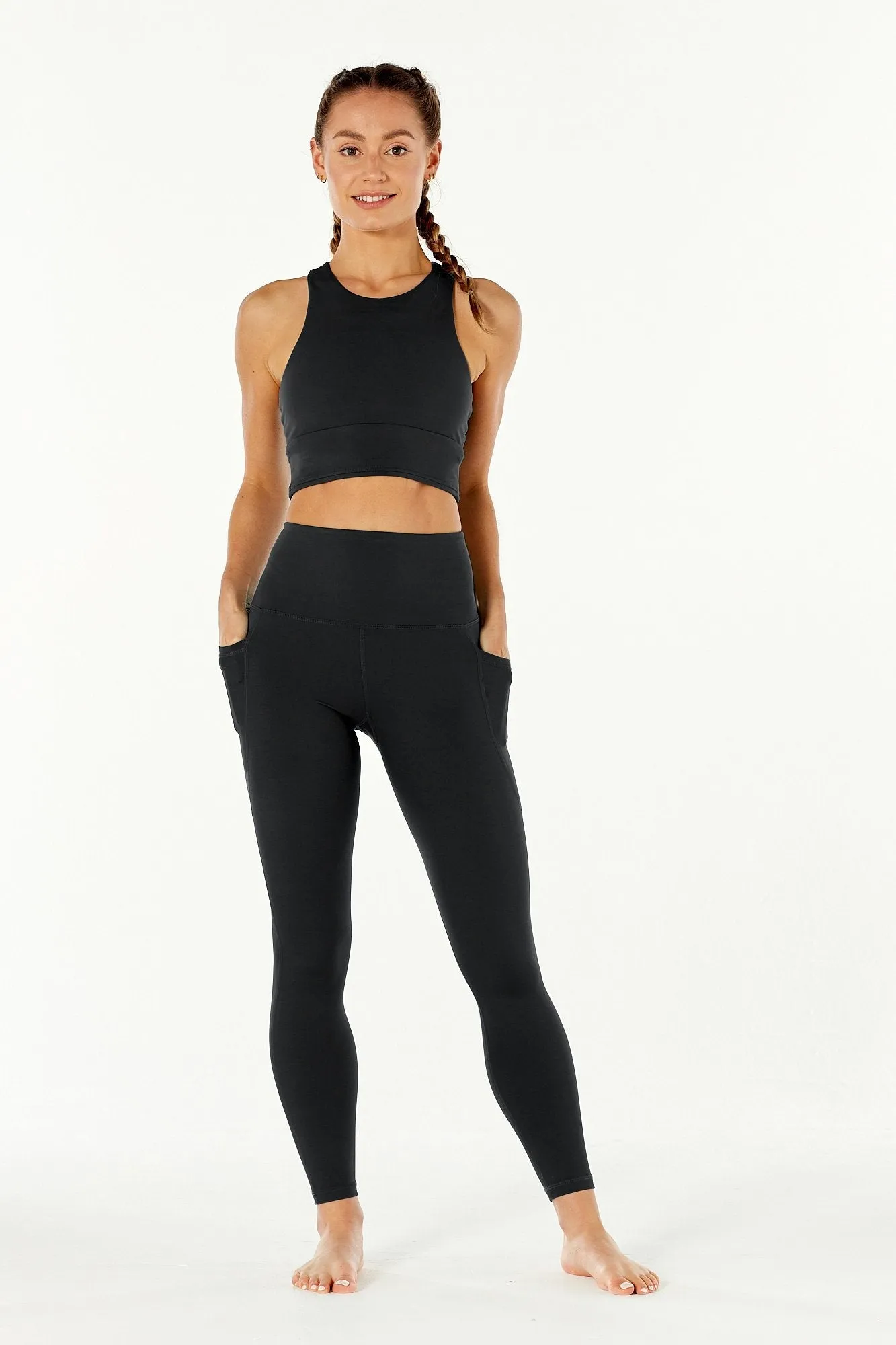 7/8 Sculpting High Waisted Pocket Legging Black