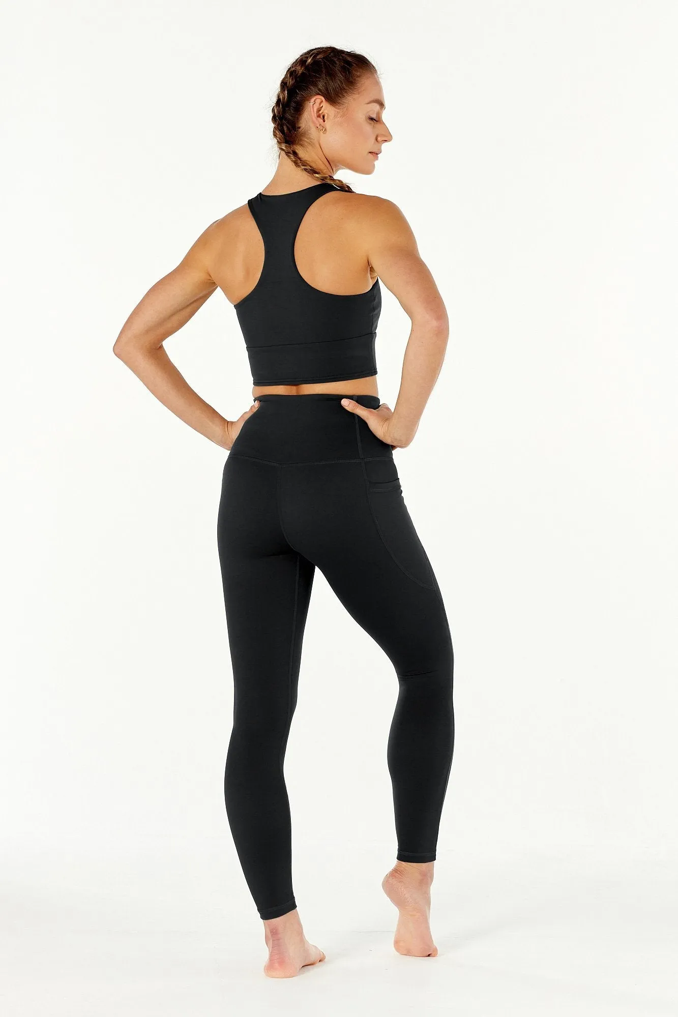 7/8 Sculpting High Waisted Pocket Legging Black