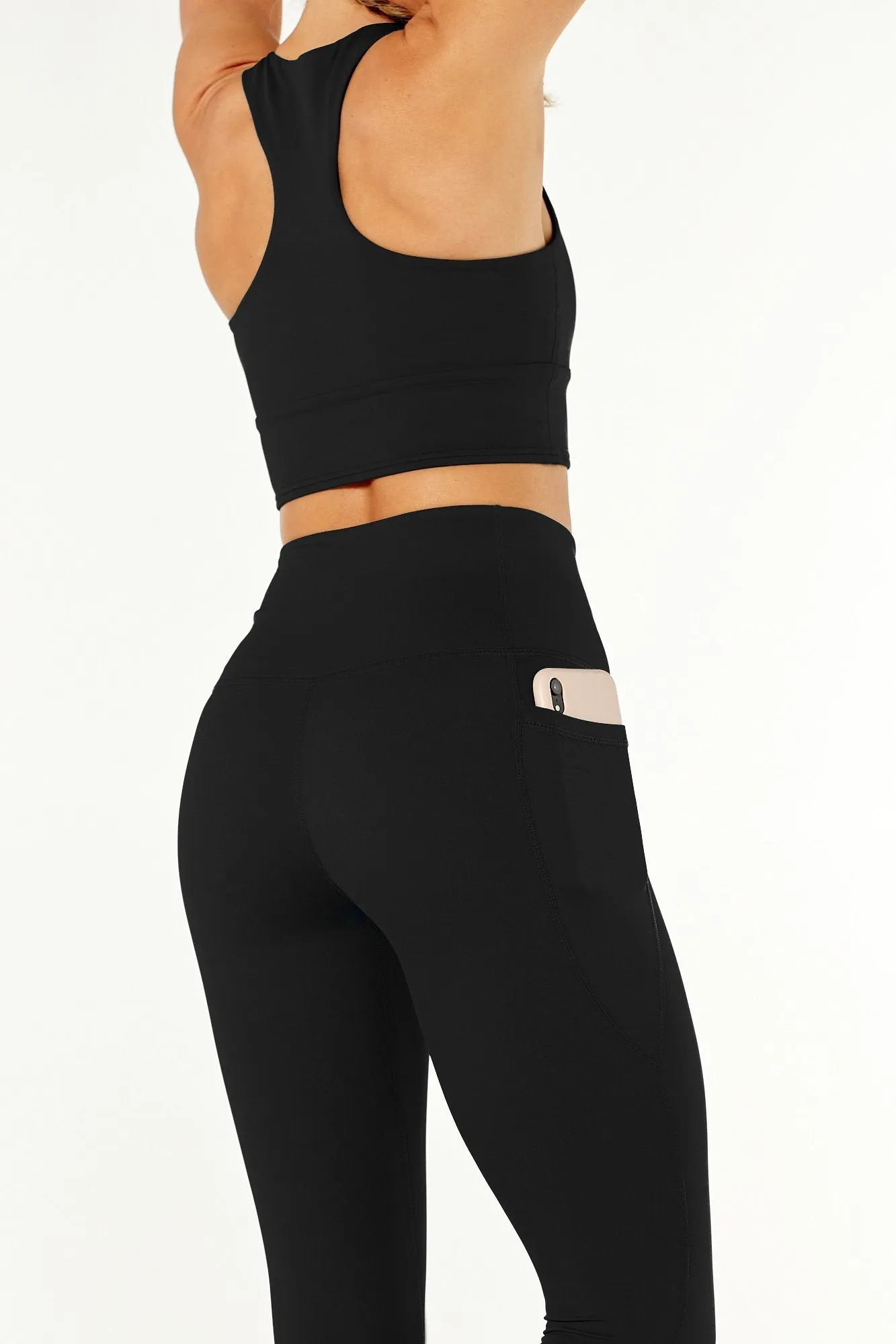 7/8 Sculpting High Waisted Pocket Legging Black