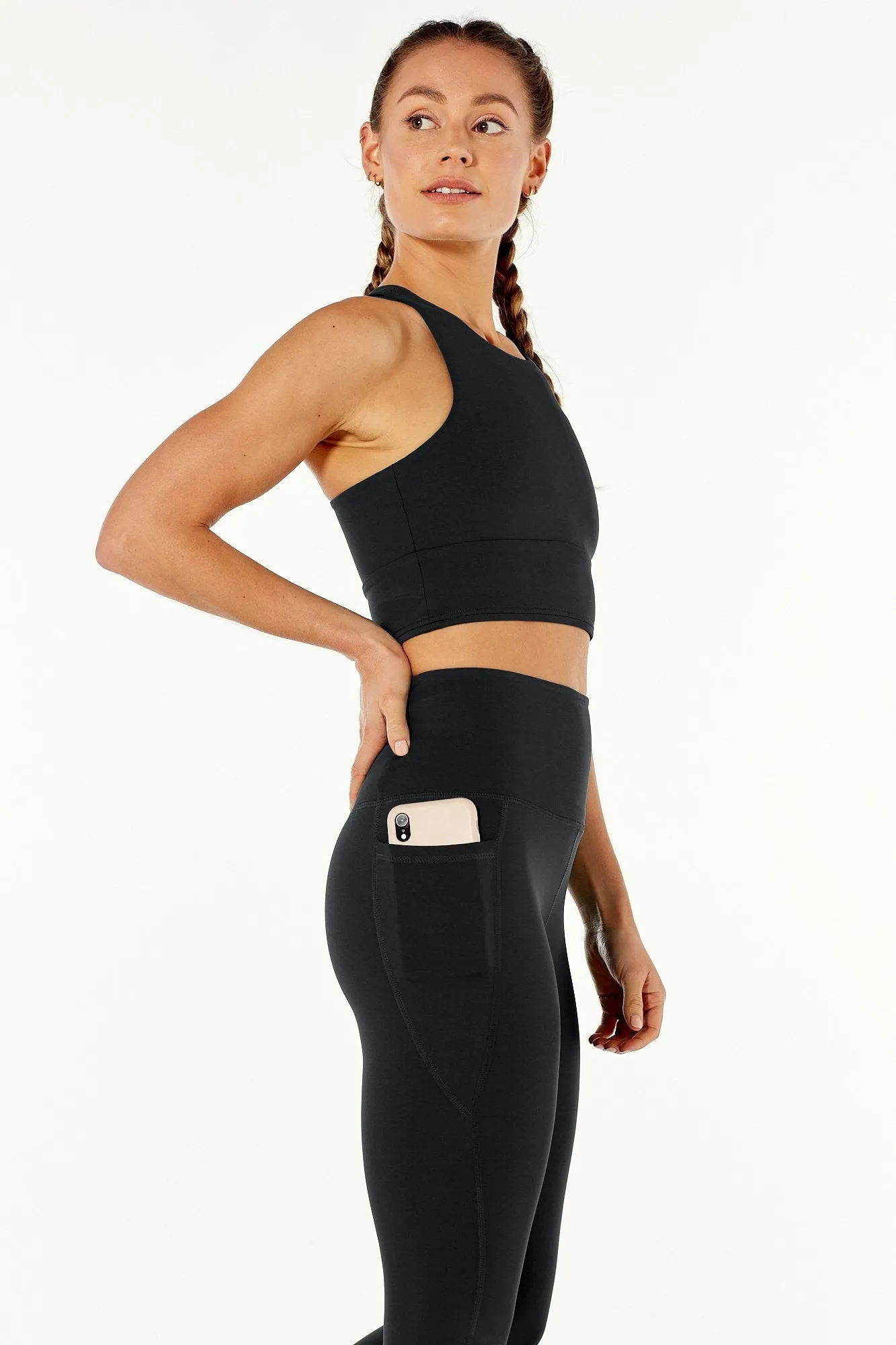 7/8 Sculpting High Waisted Pocket Legging Black