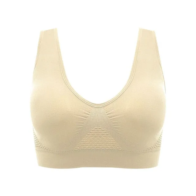 Air Permeable Cooling Summer Sport Wireless Bra Gym Fitness Athletic Running Sport Tops Underwear Bras #Zer