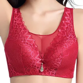 Bandeau Mesh Adjustable Wireless Printed Gather Seamless Bras