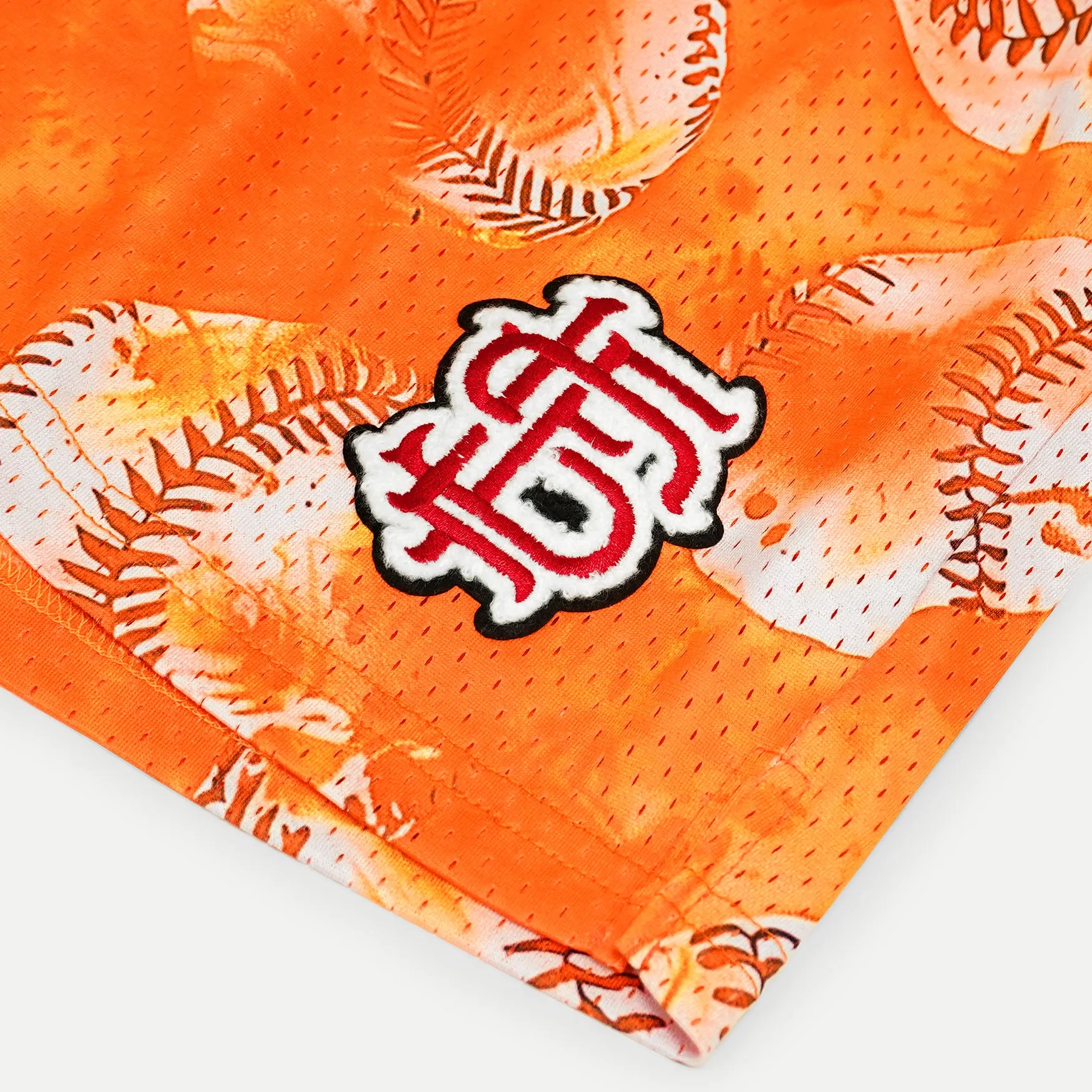 Baseball Tie Dye Orange Shorts - 5"