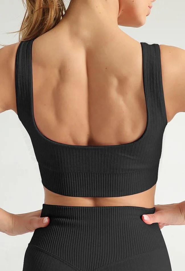 Basic Comfort Ribbed Seamless Sports Bra - The Elite
