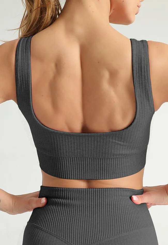 Basic Comfort Ribbed Seamless Sports Bra - The Elite