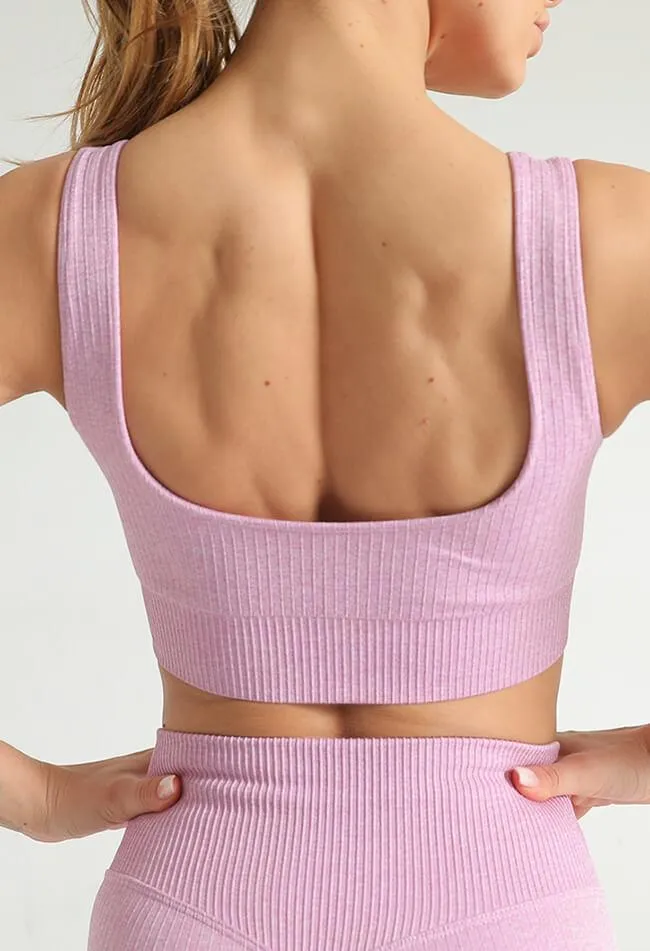 Basic Comfort Ribbed Seamless Sports Bra - The Elite