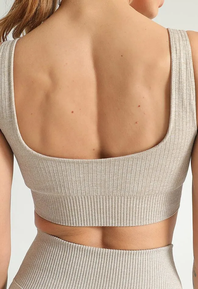 Basic Comfort Ribbed Seamless Sports Bra - The Elite