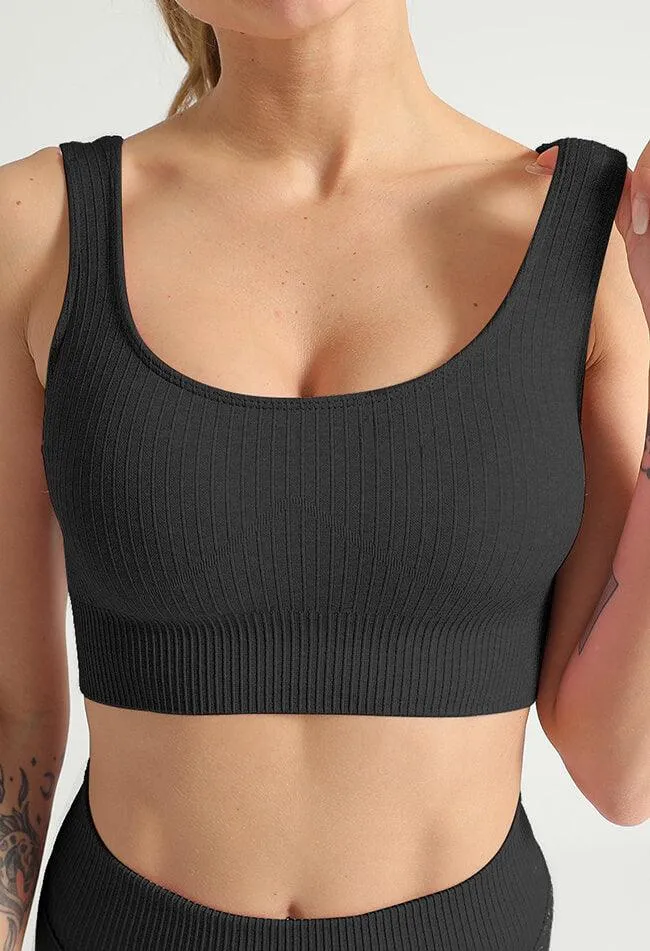 Basic Comfort Ribbed Seamless Sports Bra - The Elite