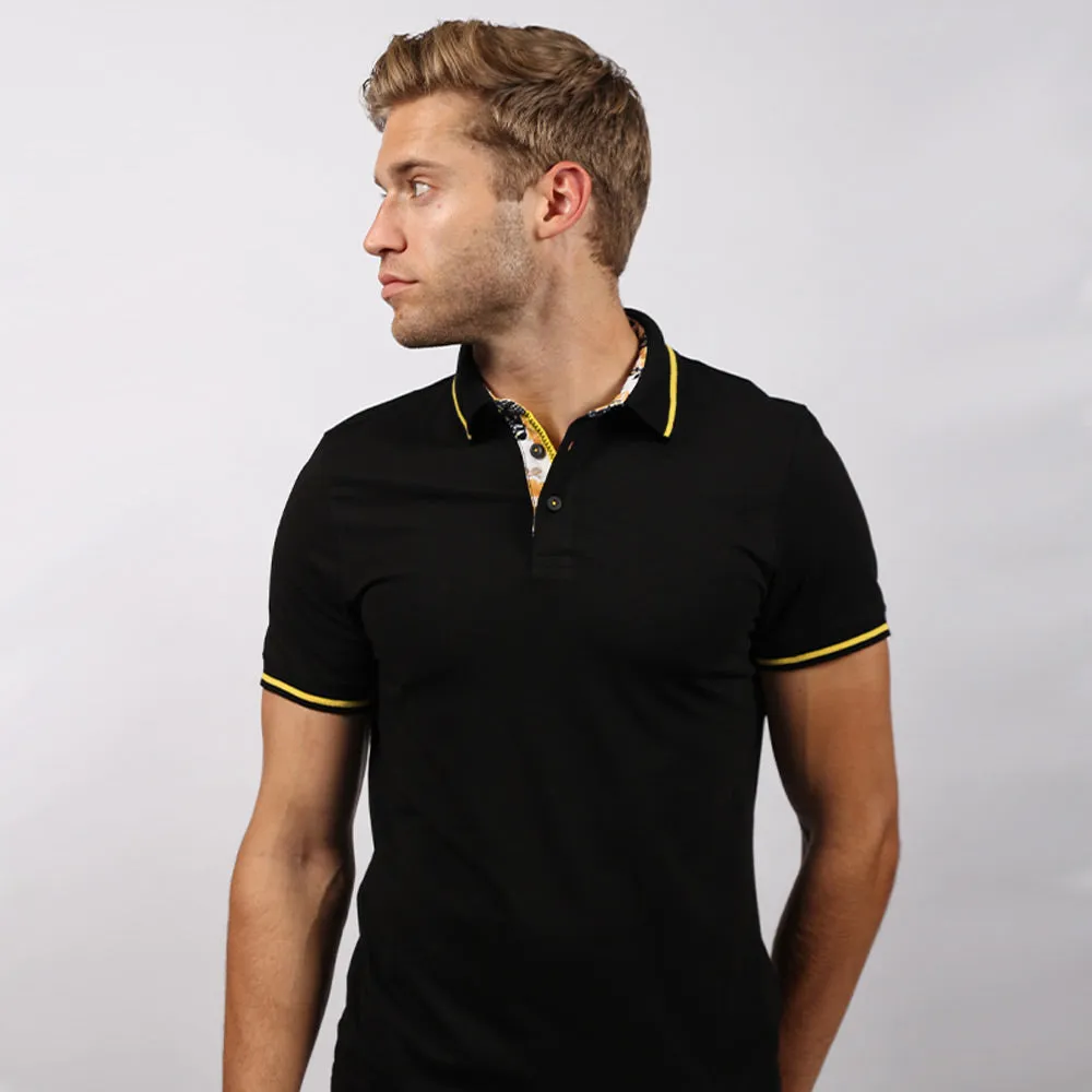 Black Polo Shirt With Trim