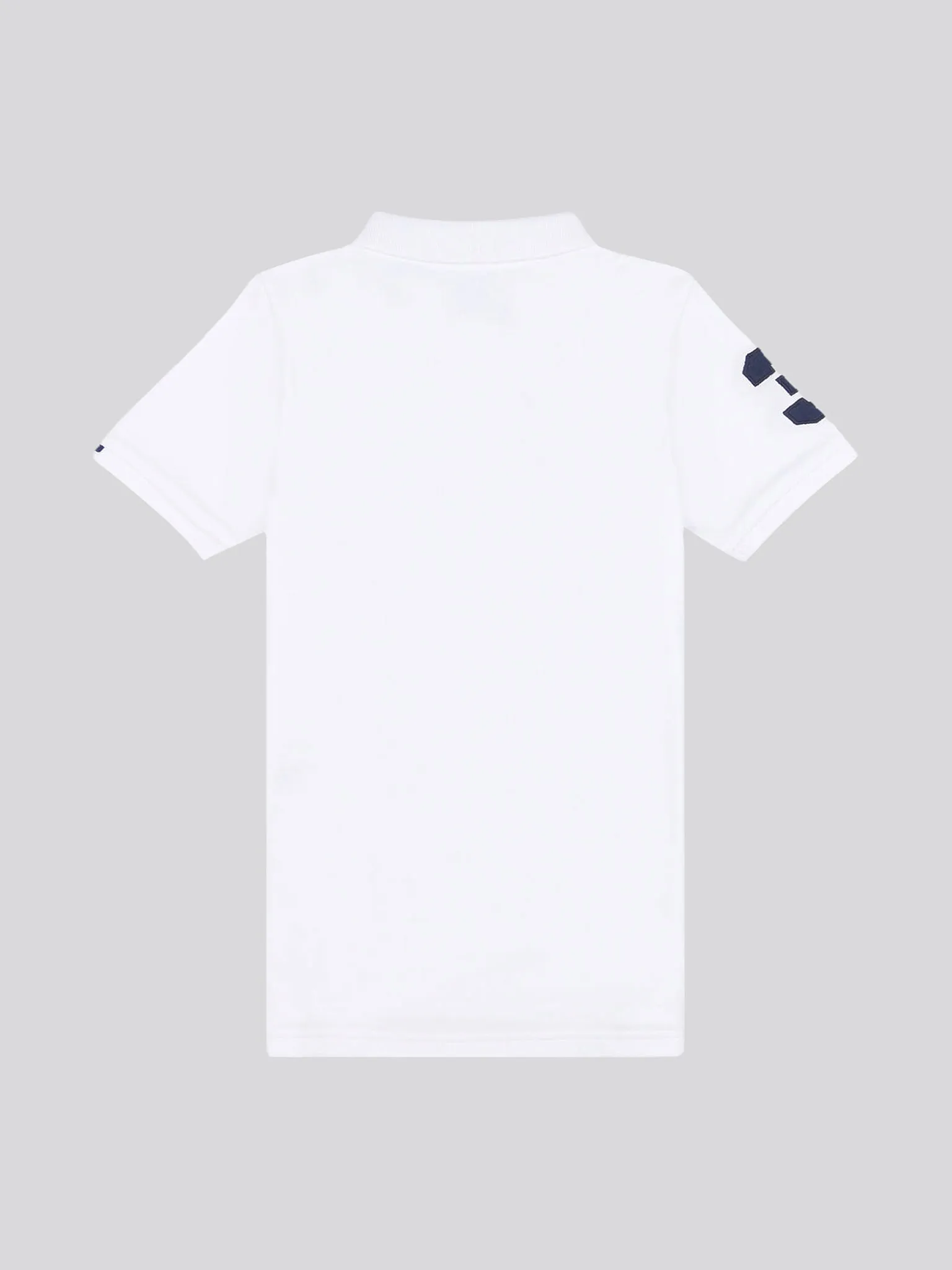 Boys Player 3 Polo Shirt in White / Dark Sapphire Navy DHM
