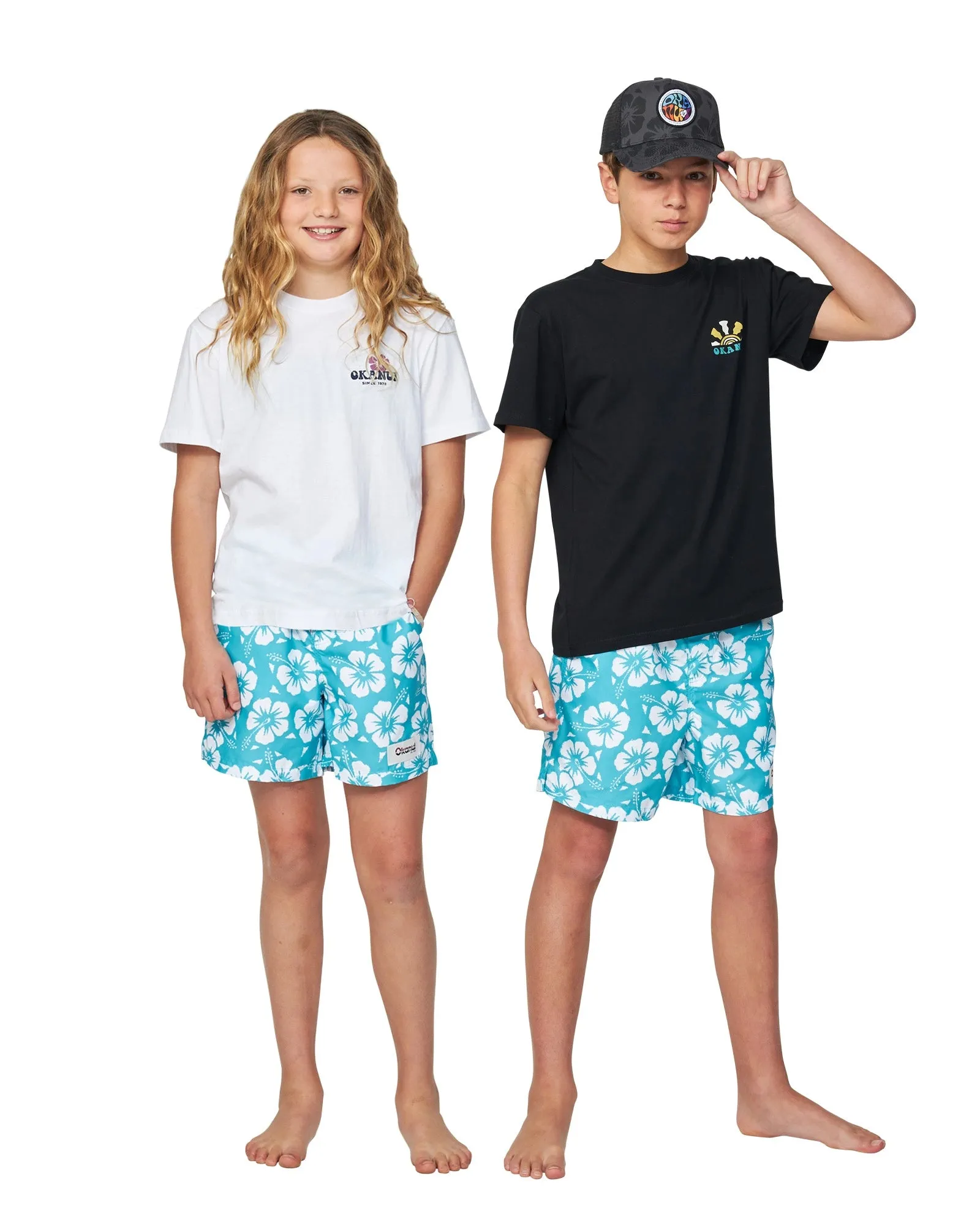 Boys - Swim Short - Hibiscus Aqua