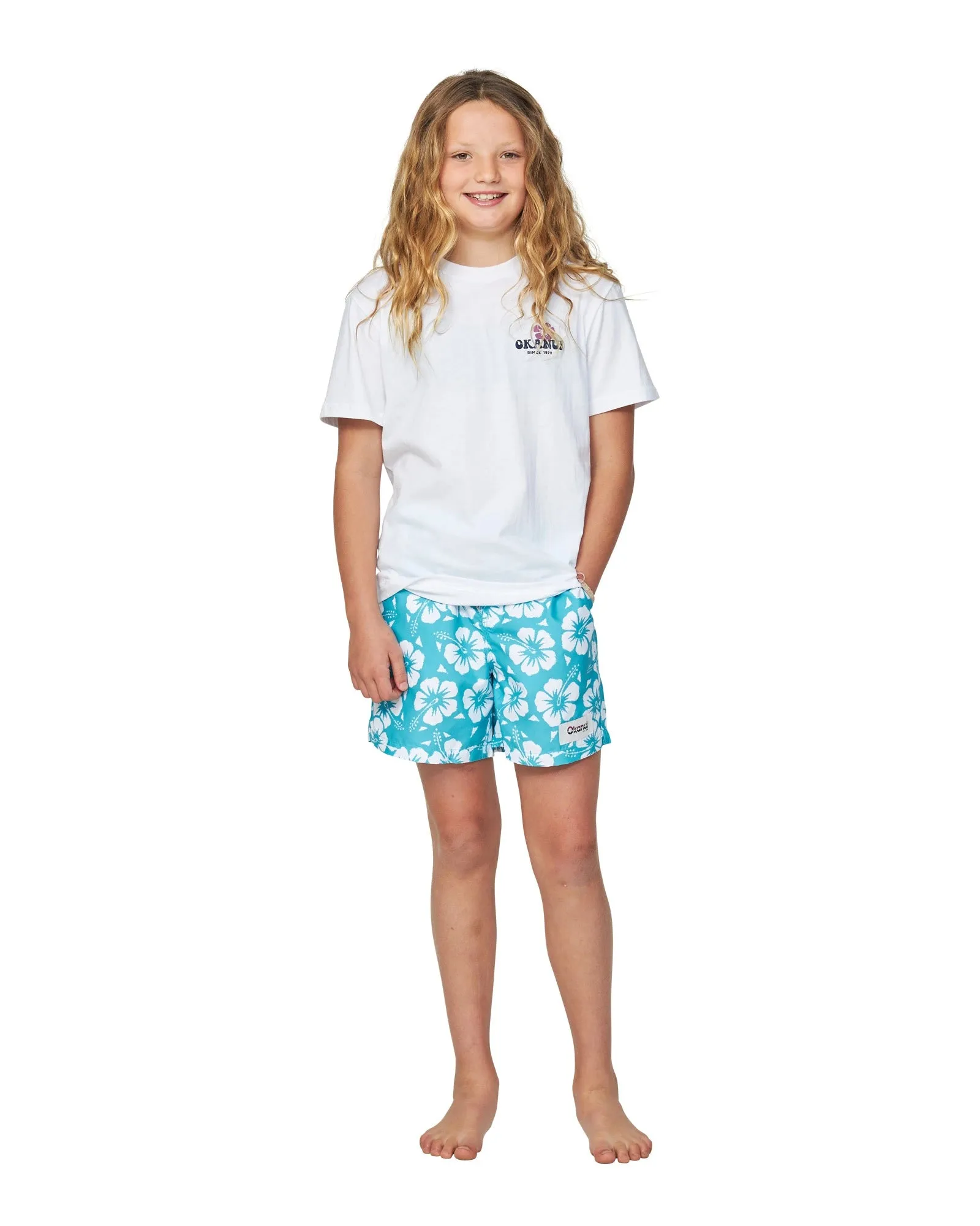 Boys - Swim Short - Hibiscus Aqua