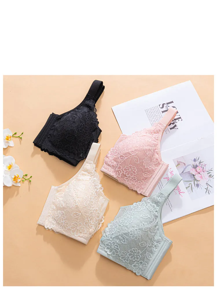 Breathable Lace Wireless Nursing Bras with Front Closure