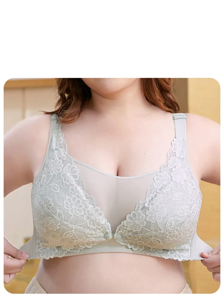 Breathable Lace Wireless Nursing Bras with Front Closure