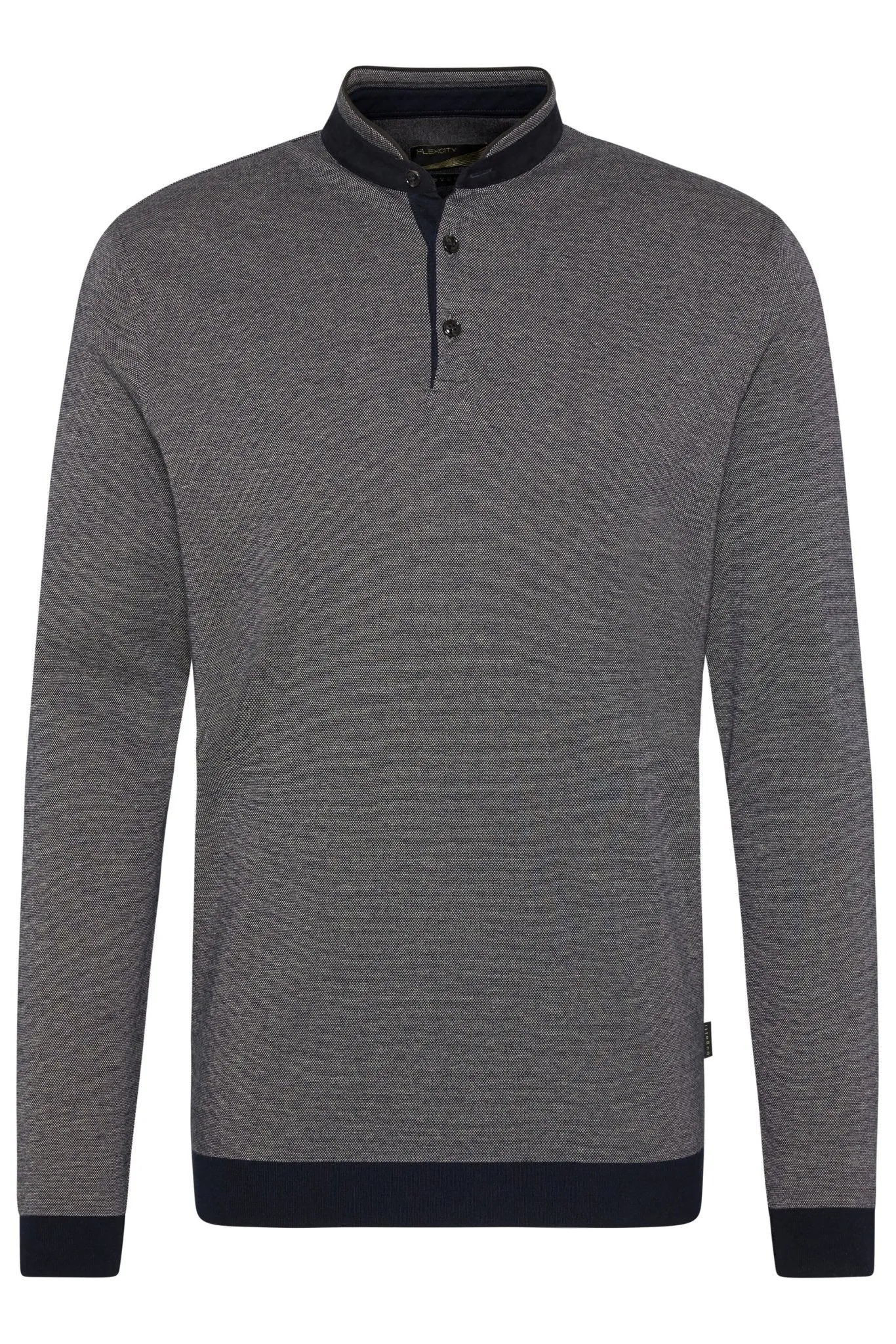 BUGATTI Mens Long Sleeve Polo DARK GREY