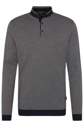 BUGATTI Mens Long Sleeve Polo DARK GREY
