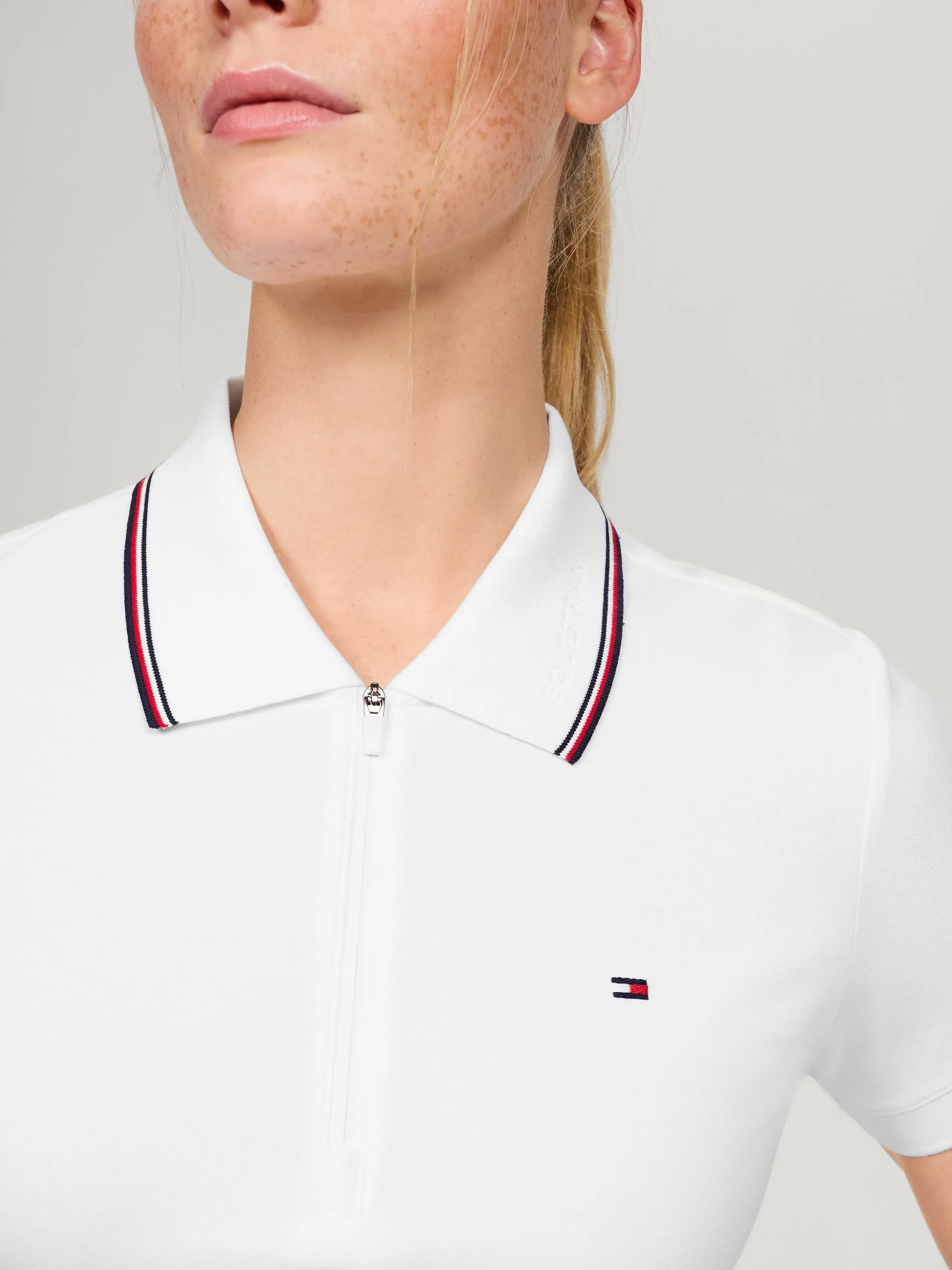 Camden Zip Polo Shirt OPTIC WHITE