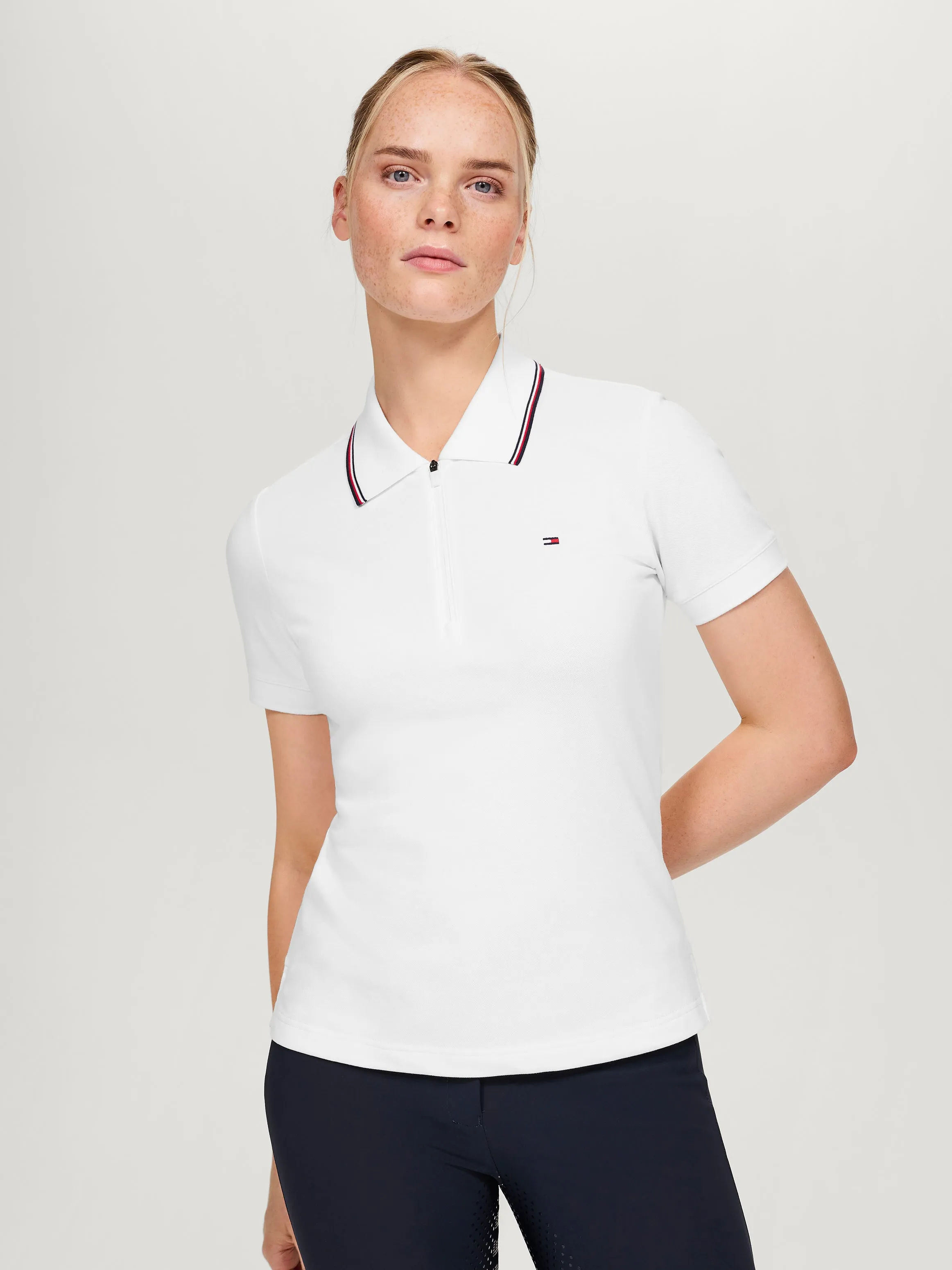 Camden Zip Polo Shirt OPTIC WHITE