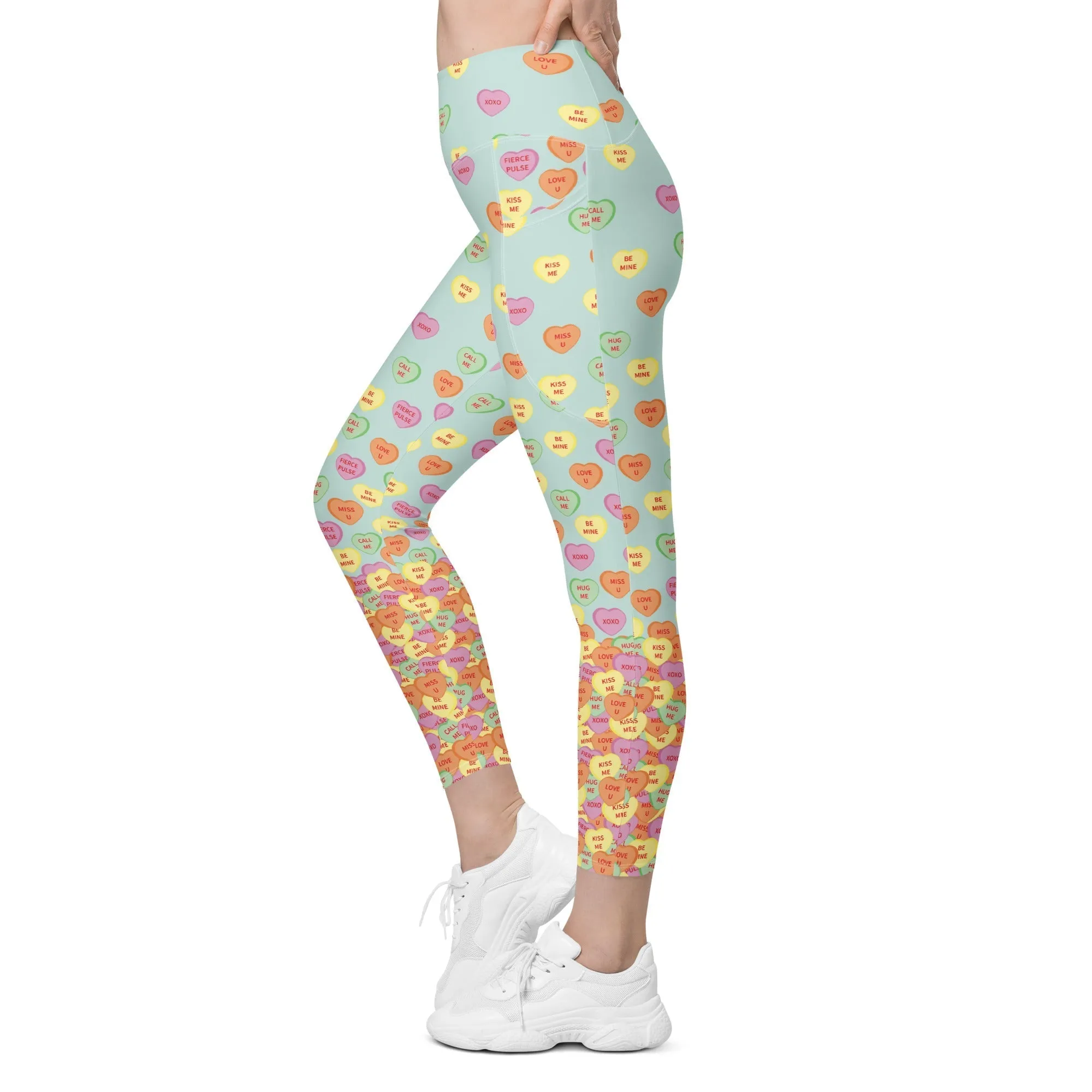 Candy Hearts Leggings With Pockets