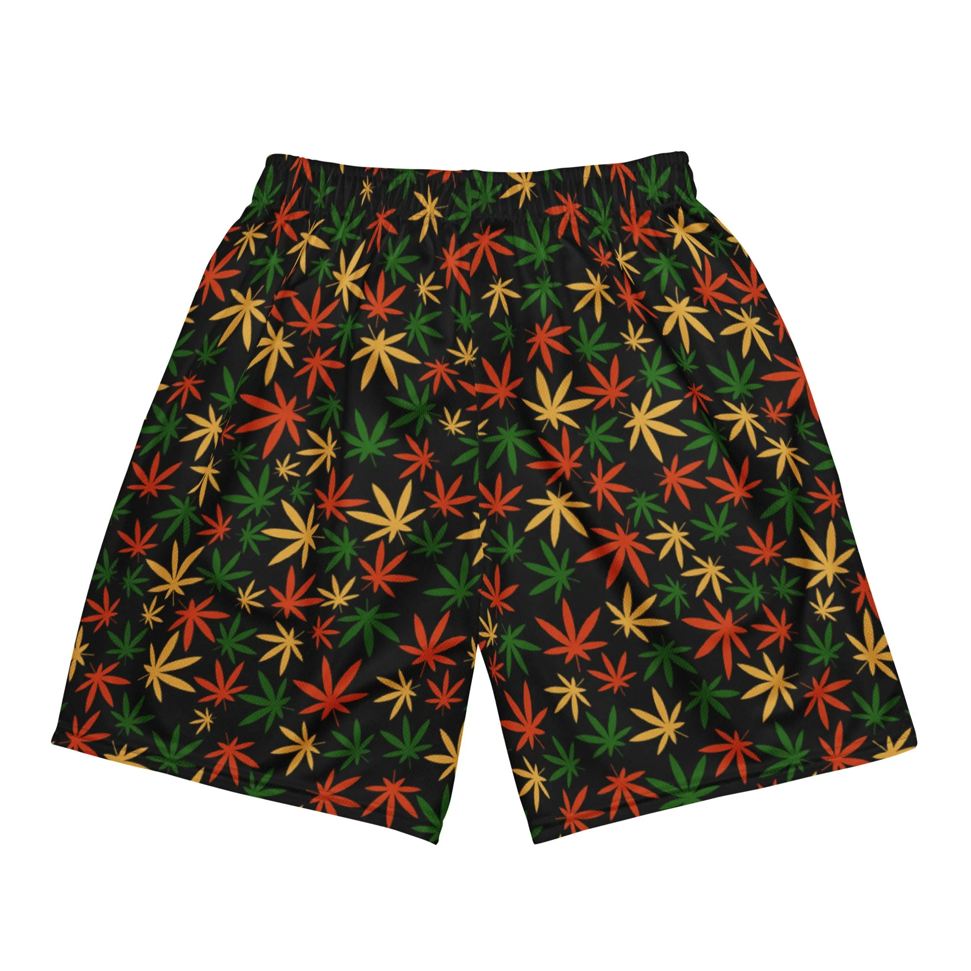 Cannabis black Unisex mesh shorts