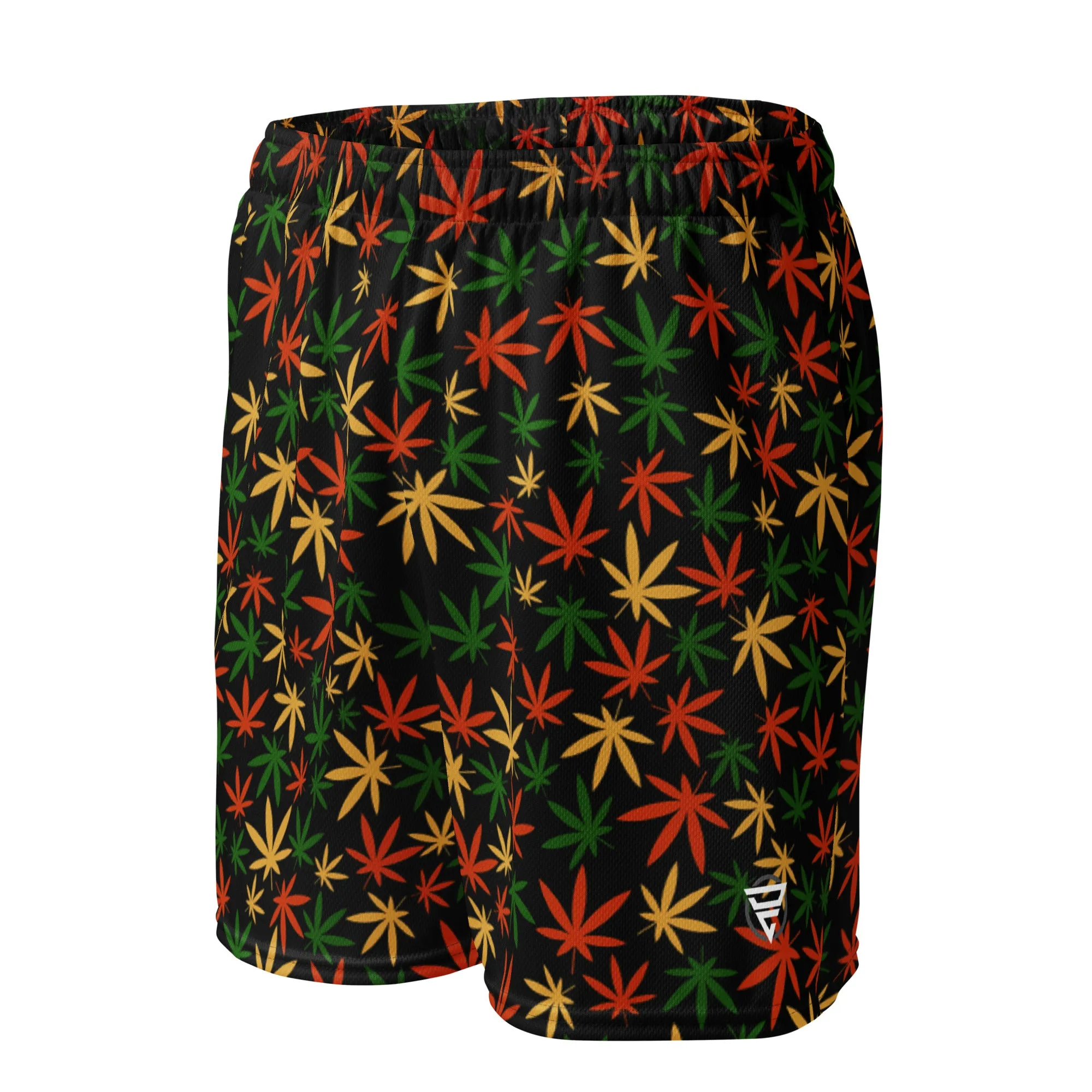 Cannabis black Unisex mesh shorts