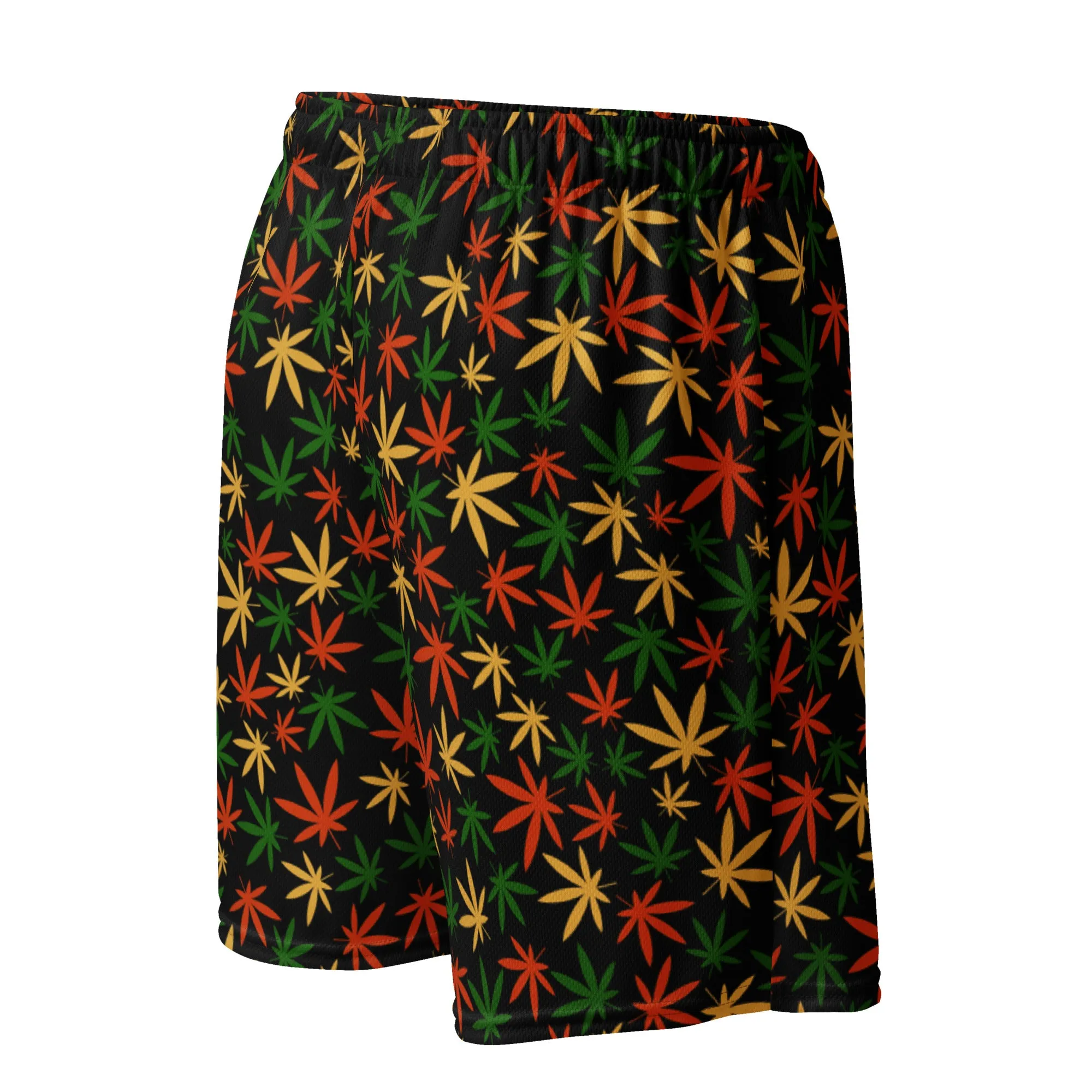 Cannabis black Unisex mesh shorts