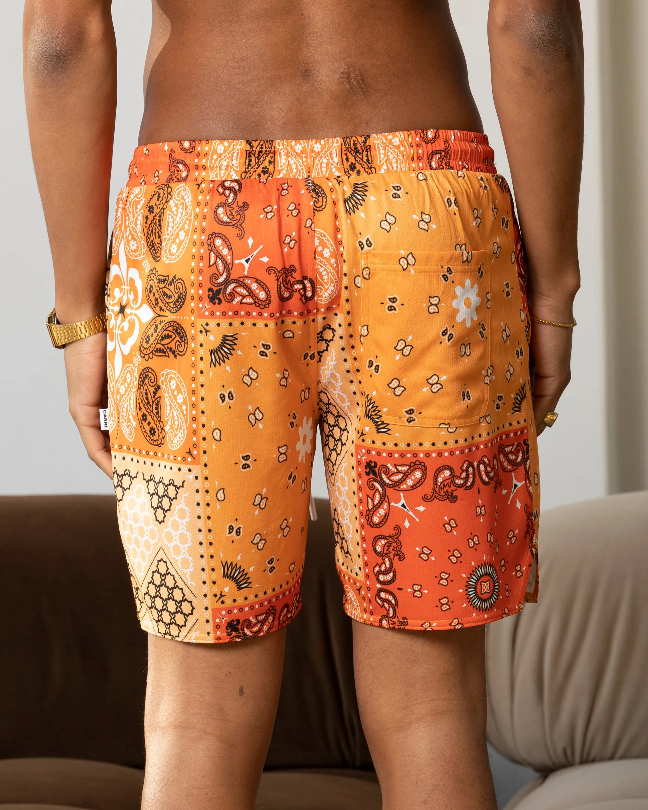 Carre Bandana Ultra Mesh Shorts Orange