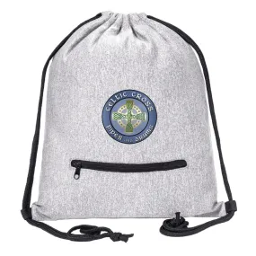 Celtic Cross BAND Melange Drawstring Gym Bag With Zipper Pocket