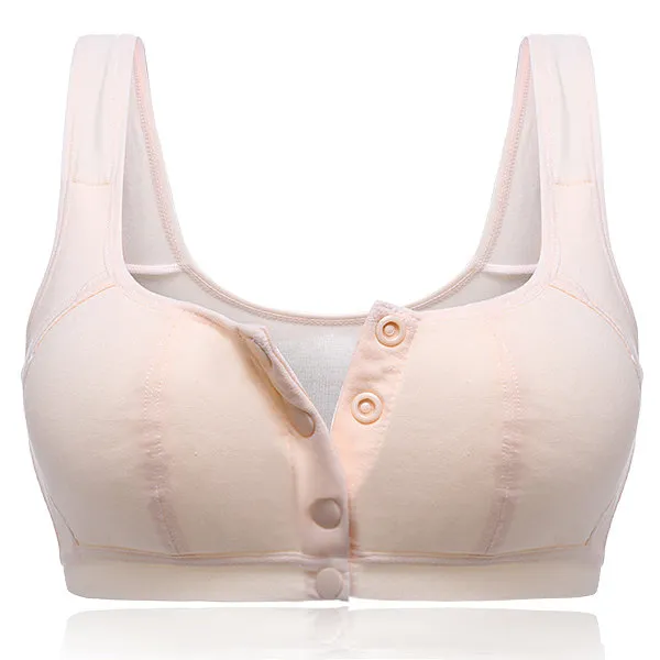 Cotton Wireless Front Button Seniority Young Girl Vest Comfy Bras