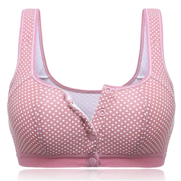 Cotton Wireless Front Button Seniority Young Girl Vest Comfy Bras