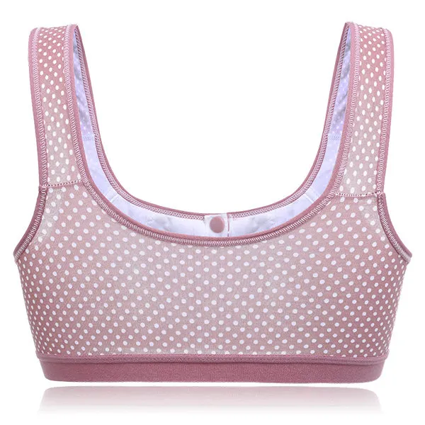 Cotton Wireless Front Button Seniority Young Girl Vest Comfy Bras
