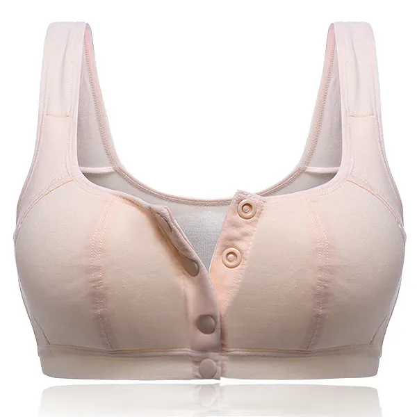 Cotton Wireless Front Button Seniority Young Girl Vest Comfy Bras