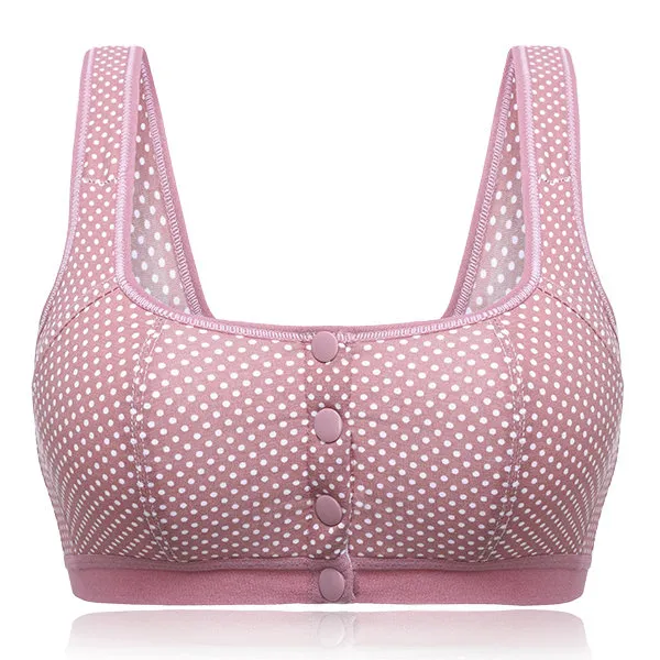 Cotton Wireless Front Button Seniority Young Girl Vest Comfy Bras