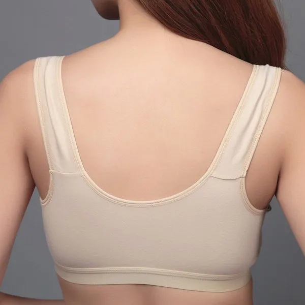 Cotton Wireless Front Button Seniority Young Girl Vest Comfy Bras