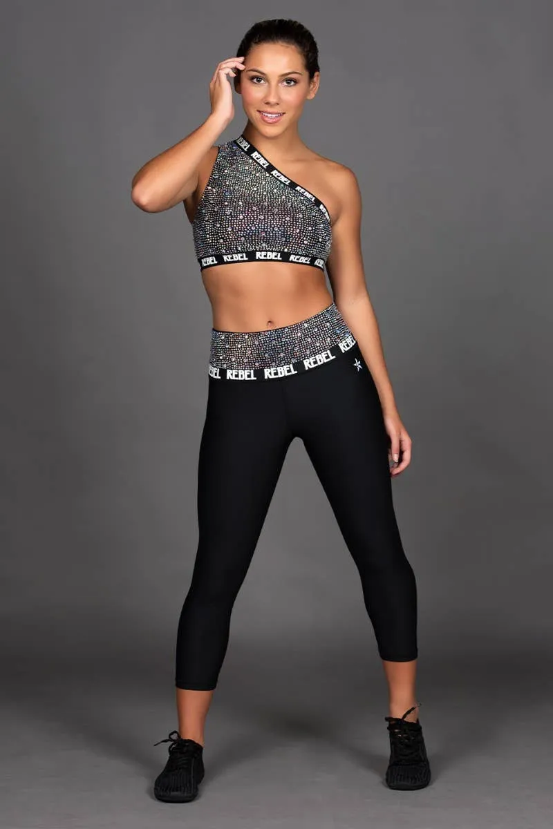 Crystal Couture High Rise Capri in Glam - Special Order