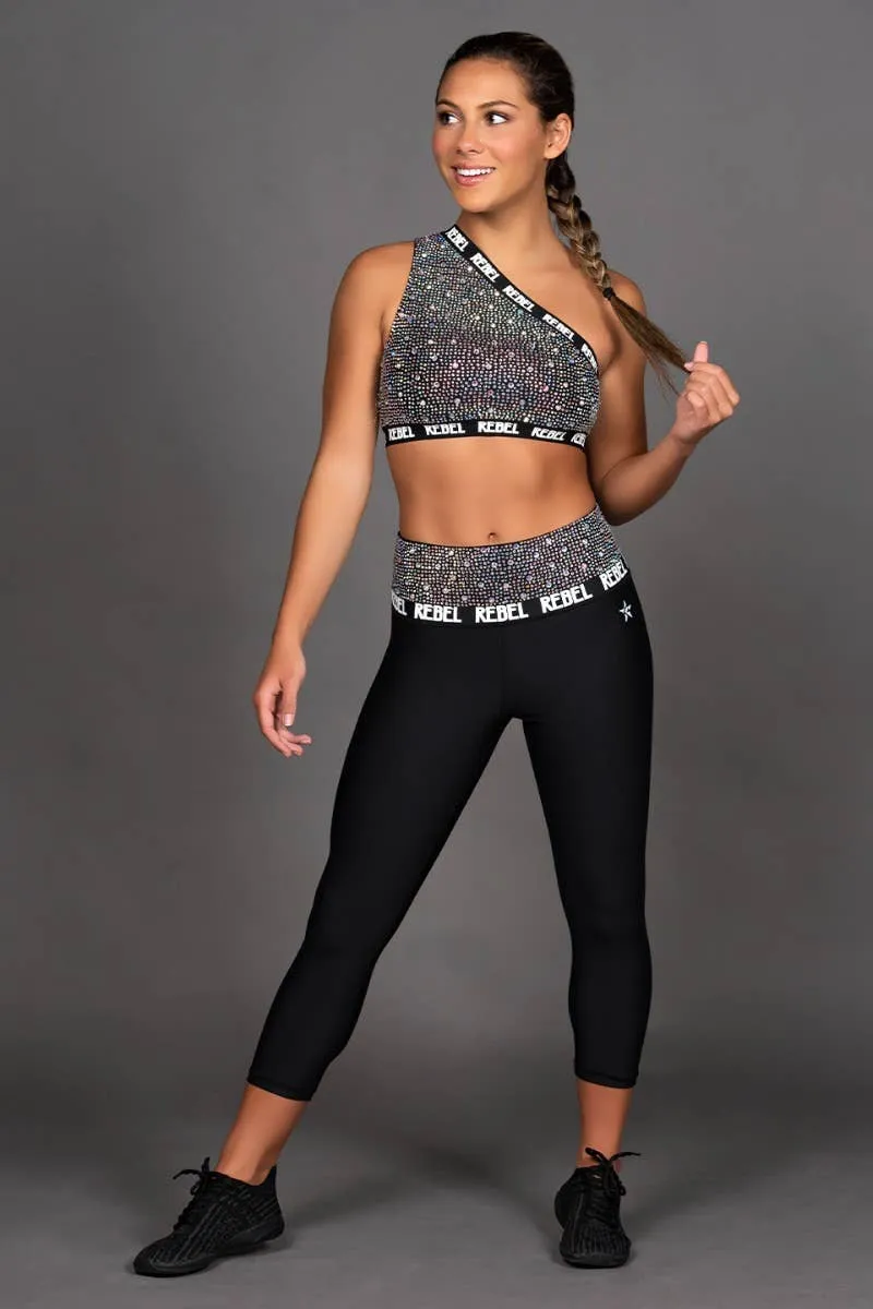 Crystal Couture High Rise Capri in Glam - Special Order