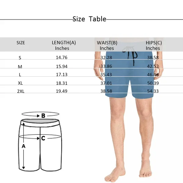 Custom Made Swim Trunks with Personalized Face Complexion Girlfriend Men's Quick Dry Swim Shorts