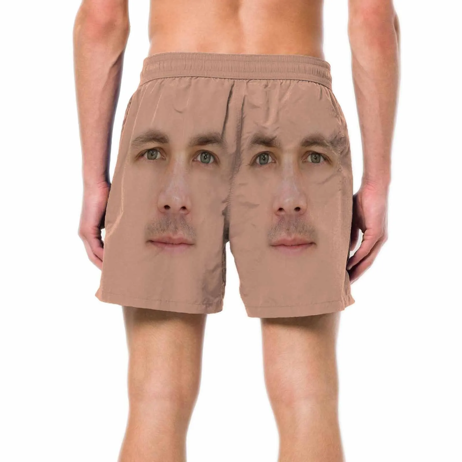 Custom Made Swim Trunks with Personalized Face Complexion Girlfriend Men's Quick Dry Swim Shorts