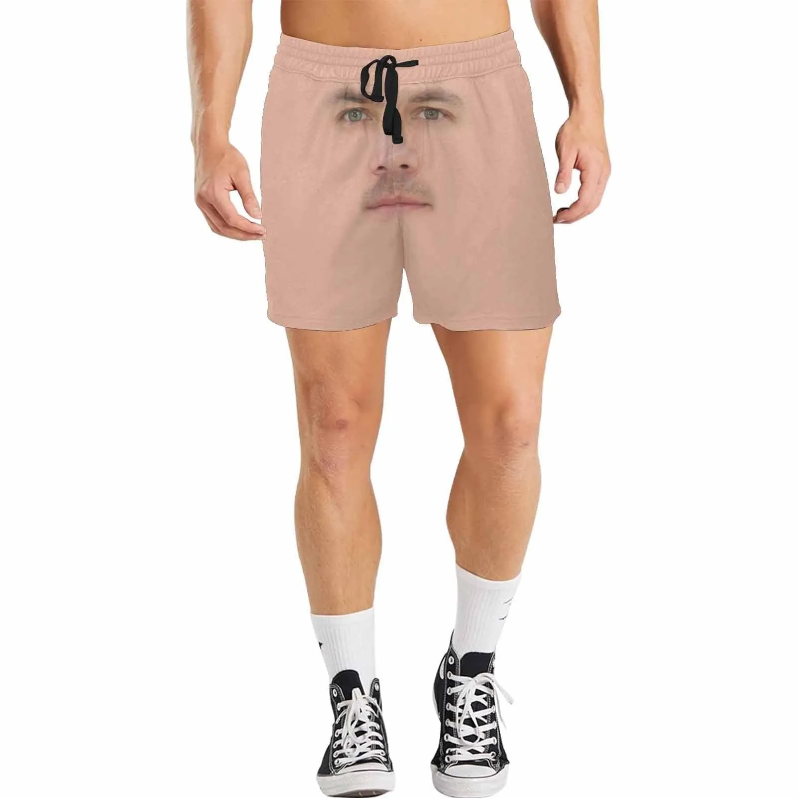 Custom Made Swim Trunks with Personalized Face Complexion Girlfriend Men's Quick Dry Swim Shorts